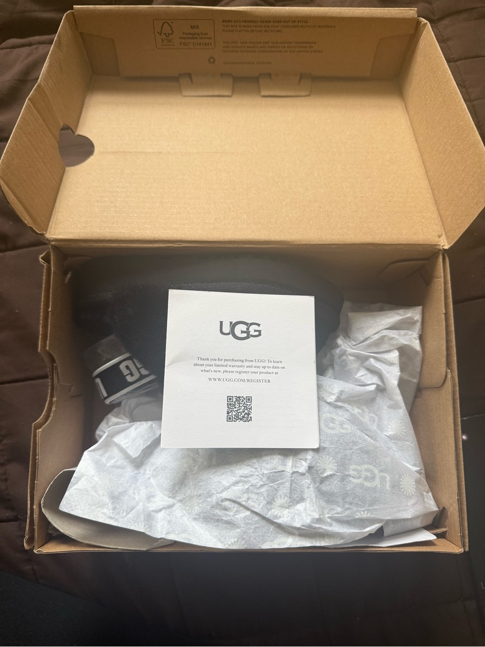UGG Black Slip-On Mules with Branded Elastic Strap